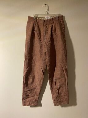 Uniqlo Women's Brown Pleated Tapered Pants